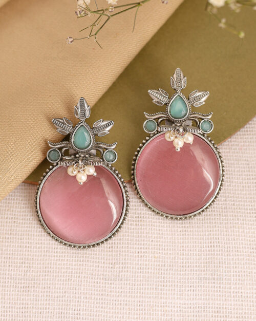 Streevibe Roselle Mint Aura Disc Earrings