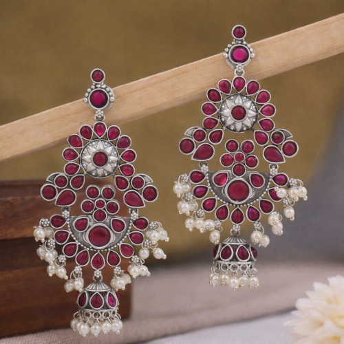 Streevibe Noor Pink Chand Jhumka